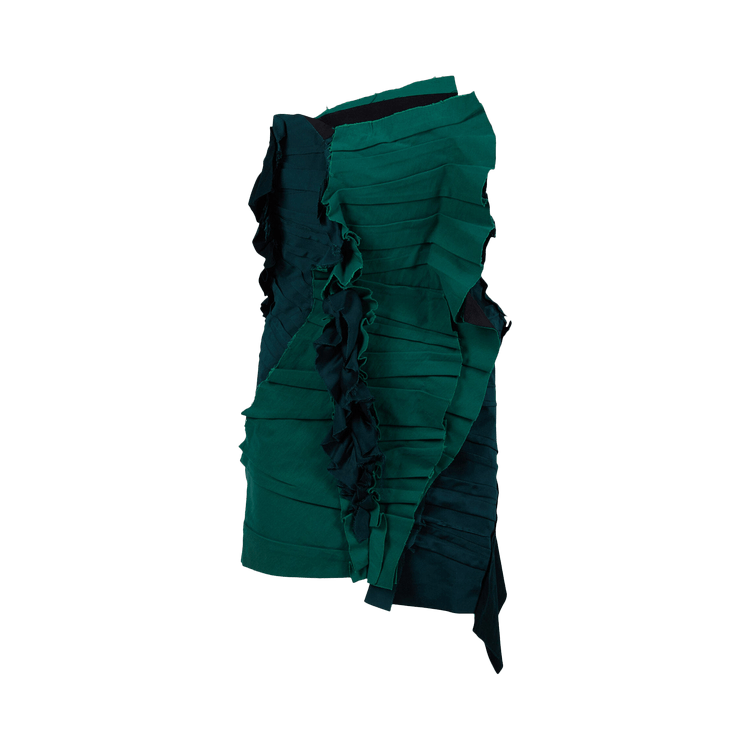 Saint Laurent Ruffled Sleeveless Mini Dress "Green"