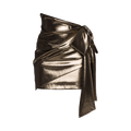 Saint Laurent Lamé Asymmetrical Silk Skirt "Metallic Gold"