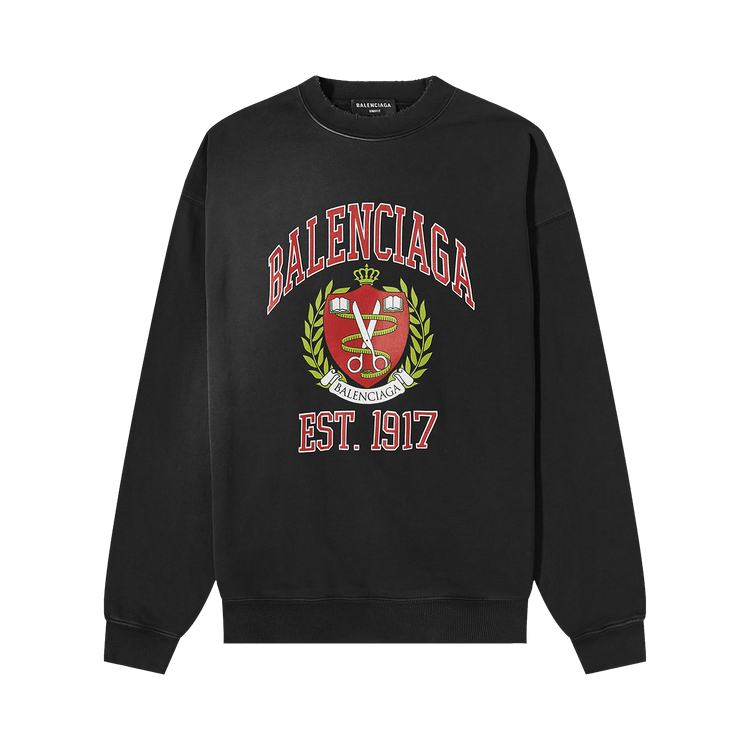 Balenciaga College Logo Crewneck "Black/Red"