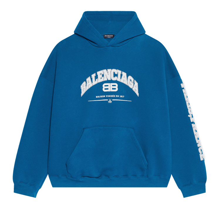 Balenciaga Wide Fit Hoodie "Petrol Blue/Grey/White"