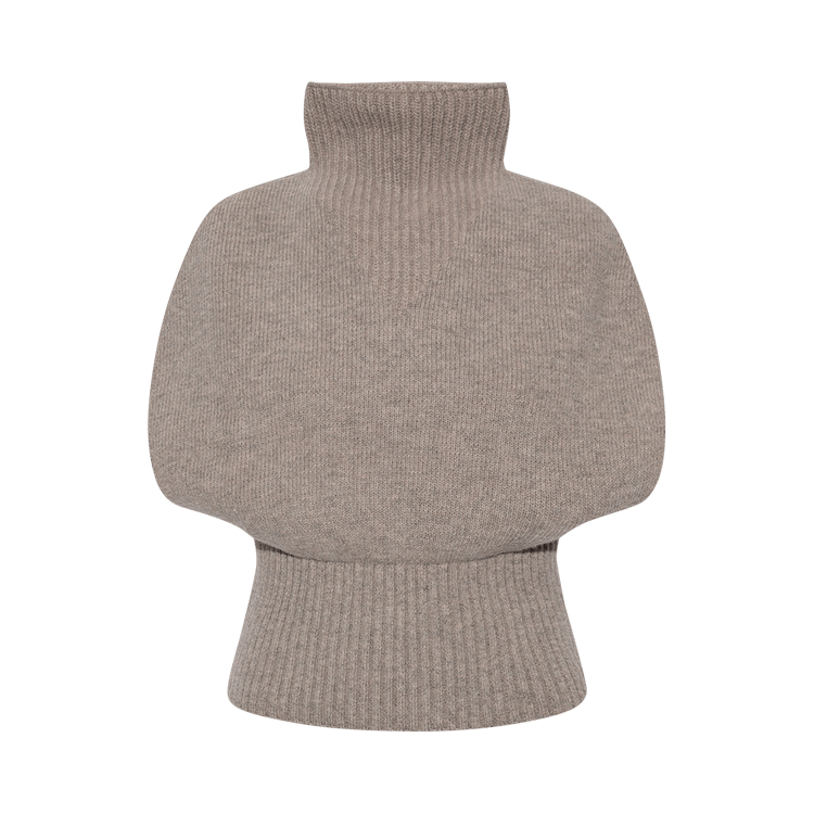 Bottega Veneta High Neck Waistcoat "Cement Melange"