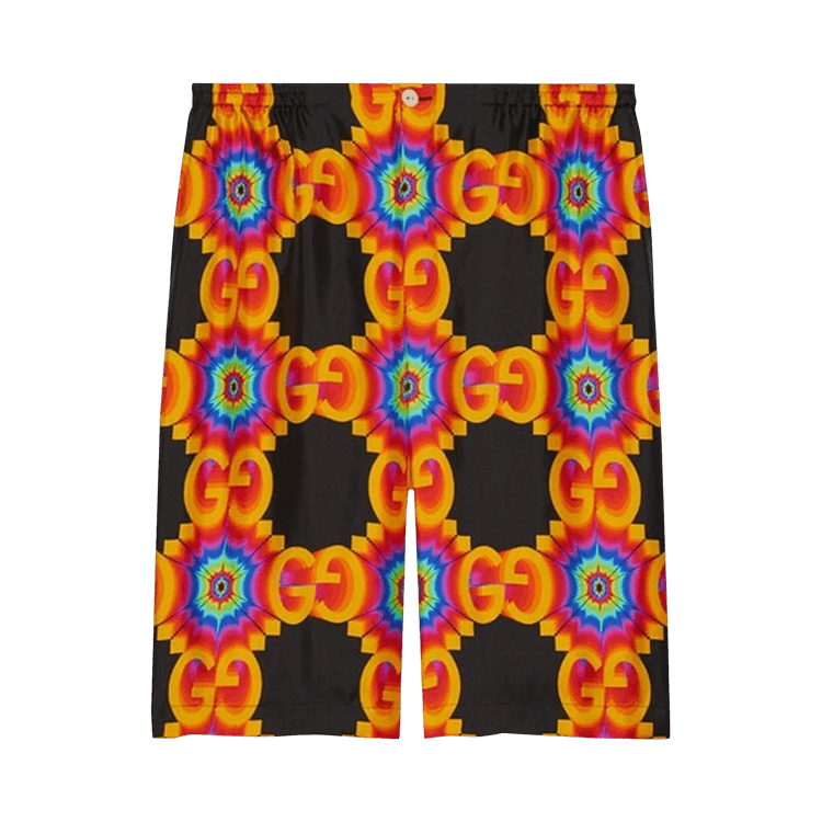 Gucci GG Kaleidoscope Silk Shorts "Black/Orange"