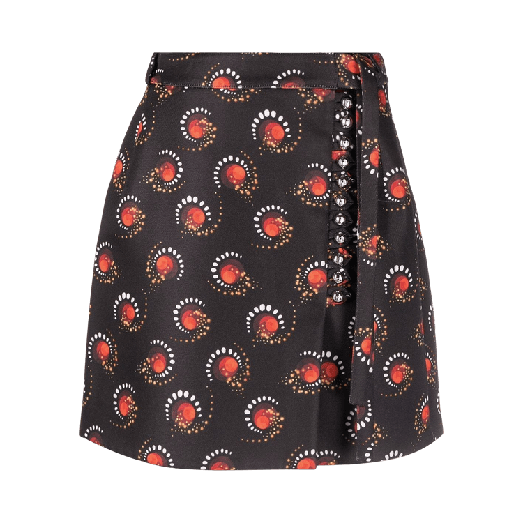 Rabanne Printed Twill Wrap Mini Skirt "Small Ferde"