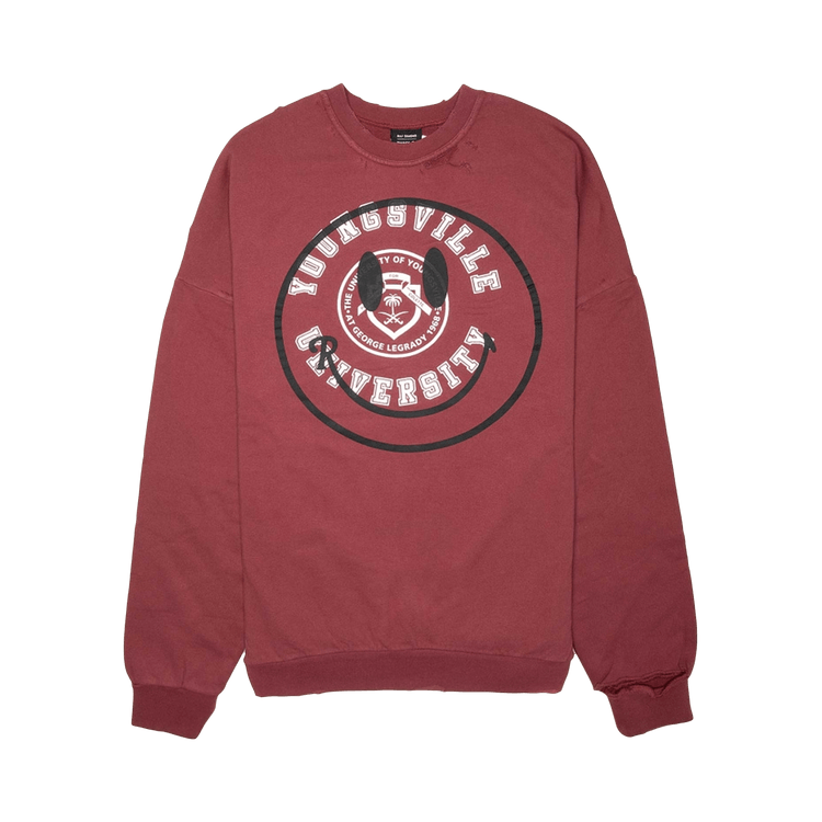 Raf Simons Oversized Crewneck With Print "Burgundy"