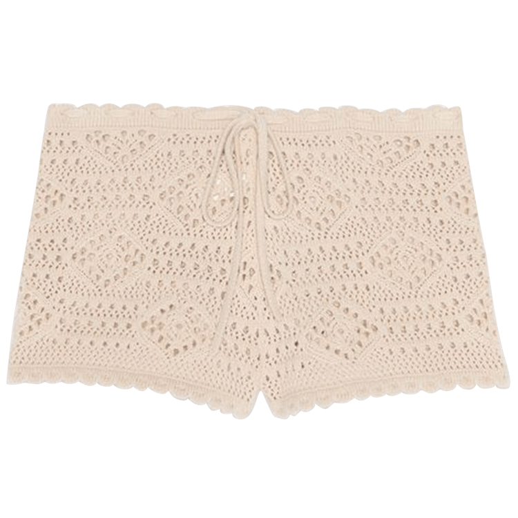 Saint Laurent Low Waisted Crochet Shorts "Naturel"