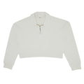 RE/DONE 90"s Crop Half Zip "Inside Out Vintage White'