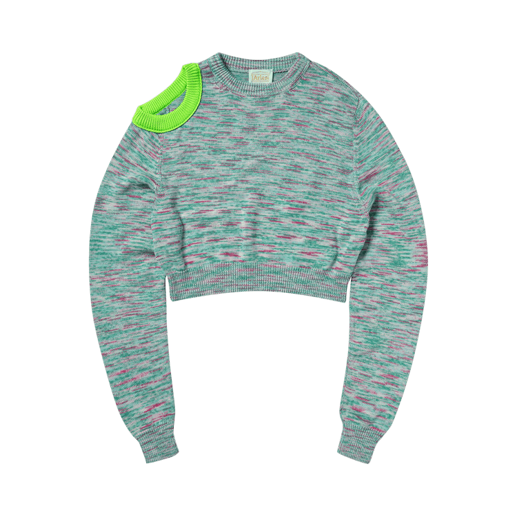 Aries Shoulder Hole Space Dye Knit "Aqua"
