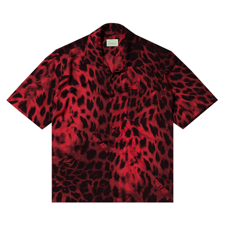 Aries Leopard Hawaiian Shirt "Red"