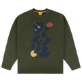 Dime Letterman Knit Sweater "Olive"