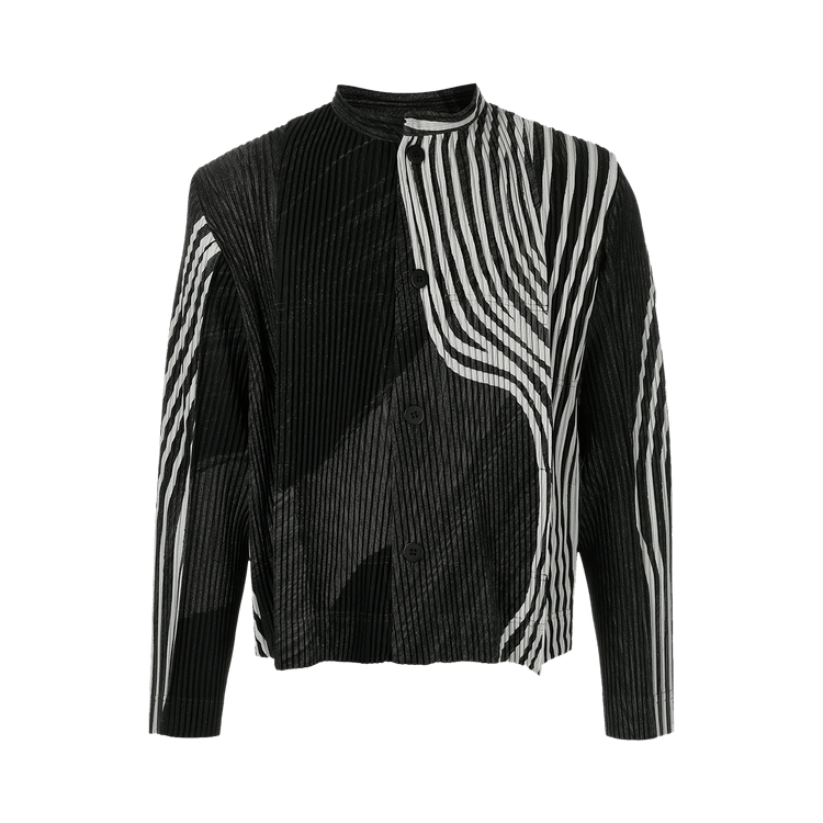 Homme Plissé Issey Miyake Button Up Jacket "Black"