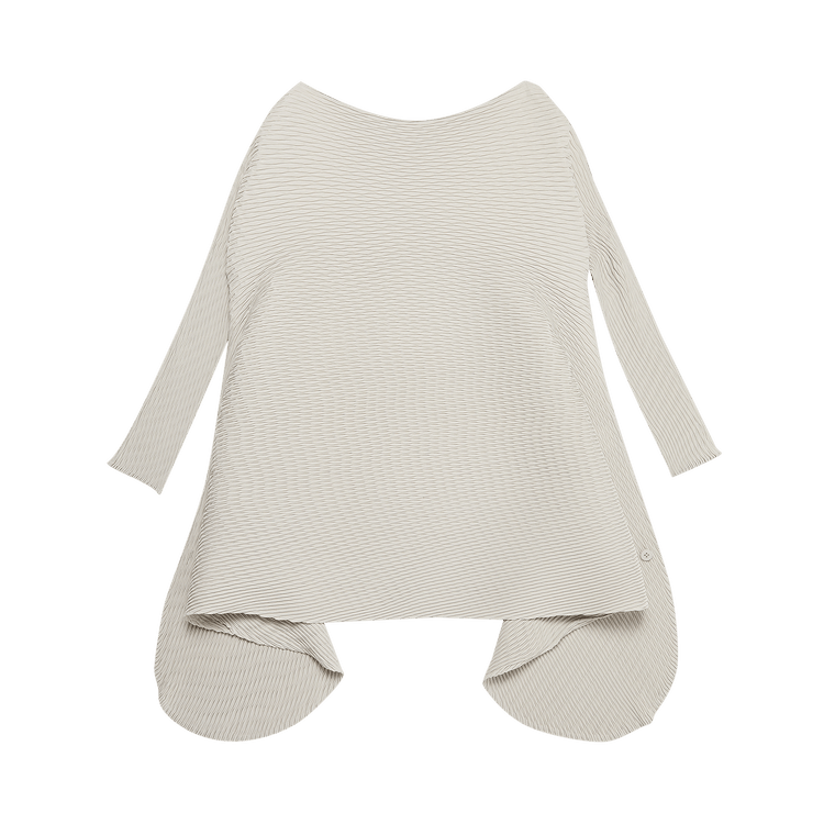 Issey Miyake Shade Pleats Solid Dress "Light Grey"