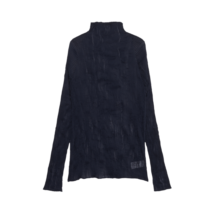 Issey Miyake Chiffon Twist Shirt "Navy"