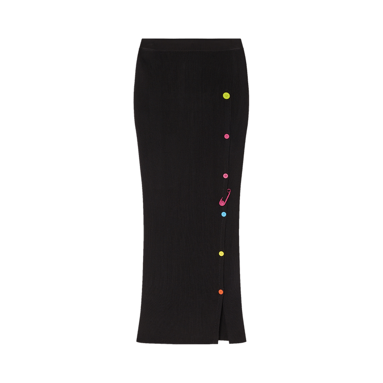 Versace Rib Serie Knit Skirt "Black"