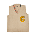 Raf Simons Oversized Destroyed Knitted V-Neck Vest "Sand"