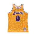 BAPE x Mitchell & Ness Lakers ABC Basketball Swingman Jersey "Yellow"