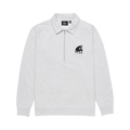 Parra Backwards Half Zip Polo Sweatshirt "Ash Grey"