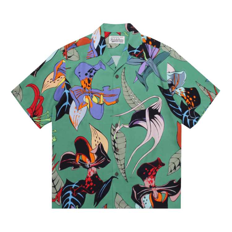 Wacko Maria Short-Sleeve Hawaiian Shirt (Type-1) "Green"