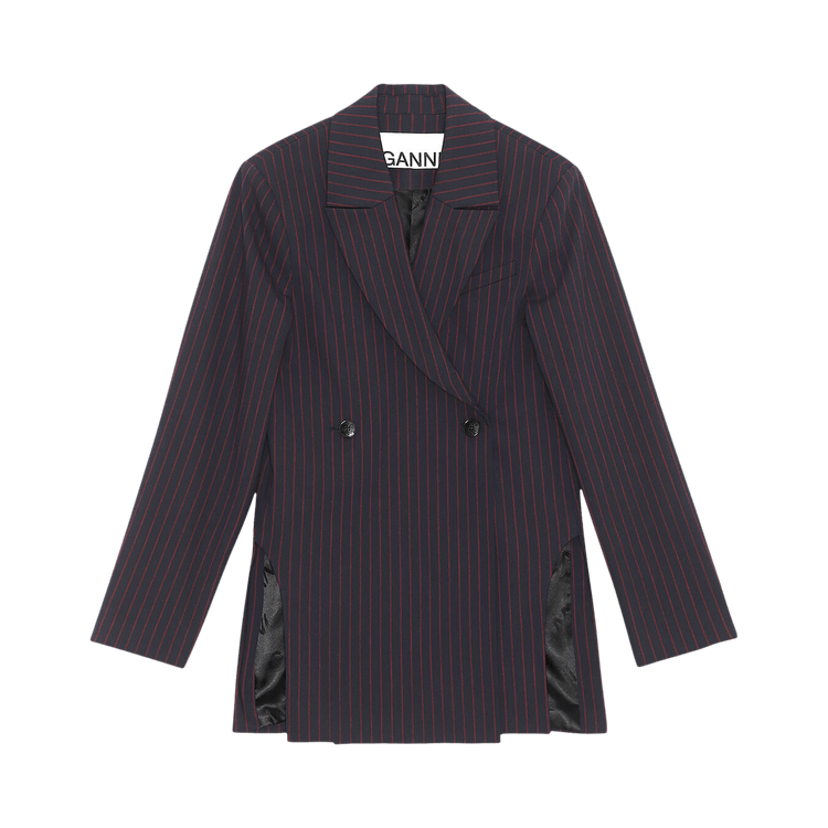 GANNI Stretch Stripe Blazer "Sky Captain"