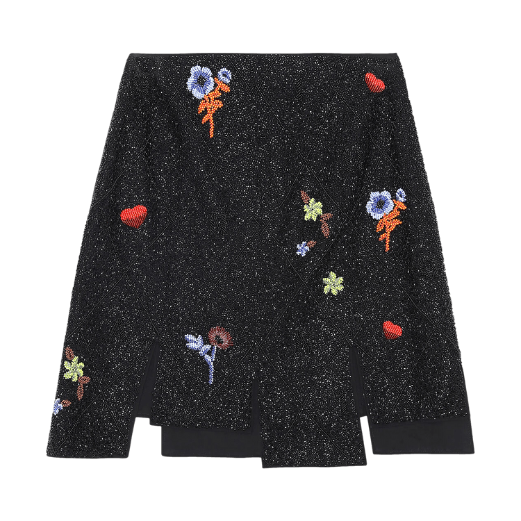 GANNI Beaded Mini Skirt "Black Beads"