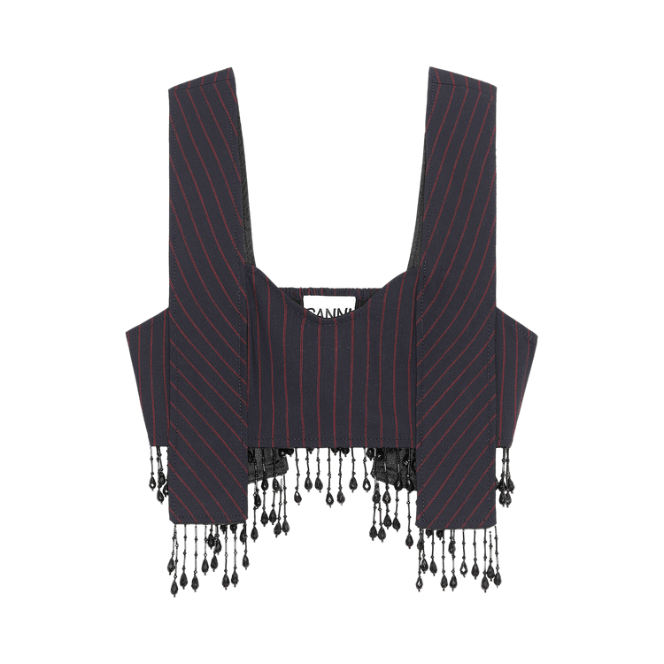 GANNI Stretch Stripe Top "Sky Captain"