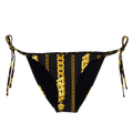 Versace Chain Pinstripe Bikini Bottoms "Black/Gold"