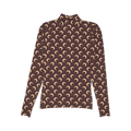 Marine Serre Crescent Moon-Print Turtleneck Top "Brown"