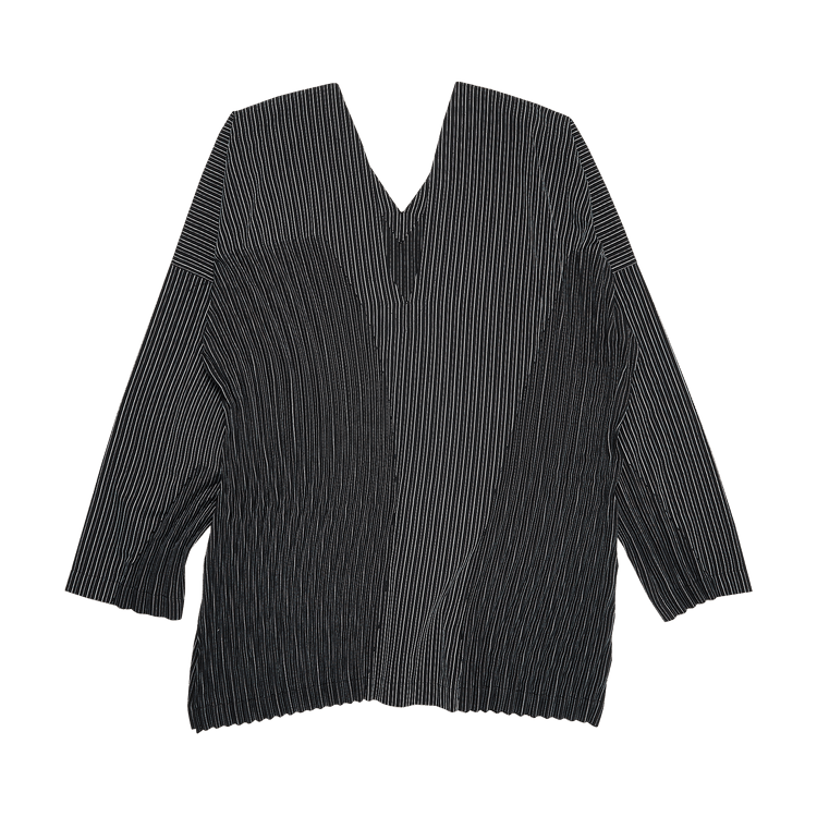 Issey Miyake Ripples Stripe Top "Black"