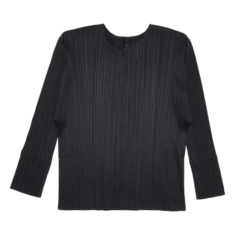 Pleats Please Issey Miyake Pleated Cardigan "Black"