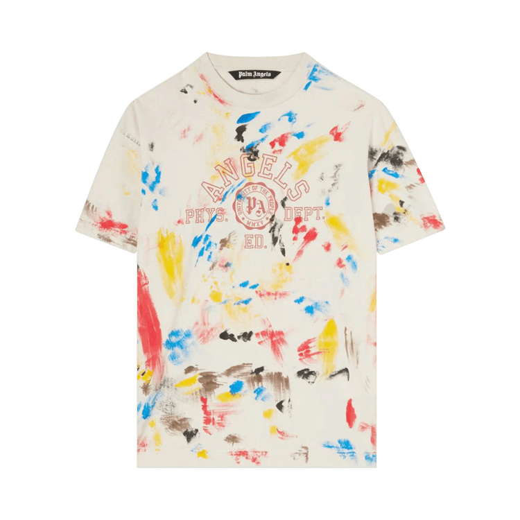 Palm Angels Painted College Tee "Off White/Red"