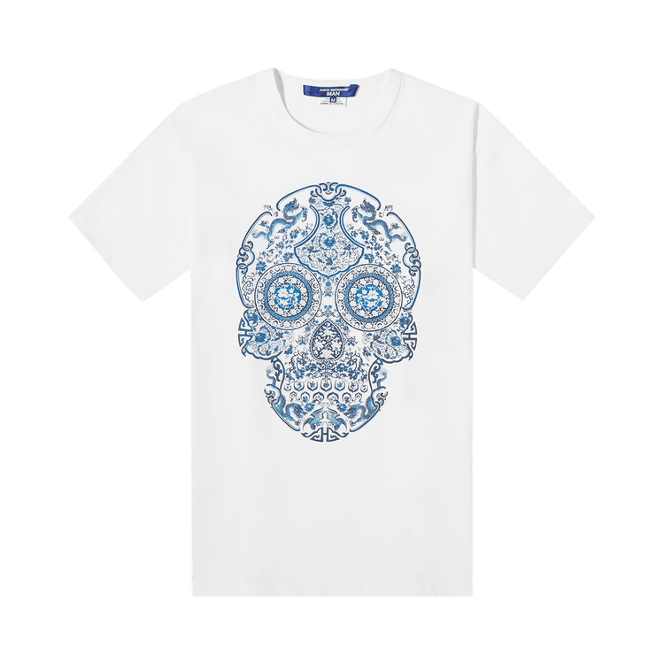 Junya Watanabe Small Skull Head Tee "White/Blue"
