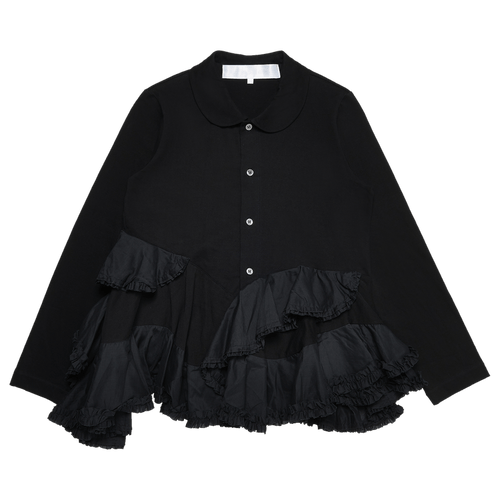 Tao Comme des Garçons Peter Pan Collar Ruffle Long-Sleeve Top "Black"