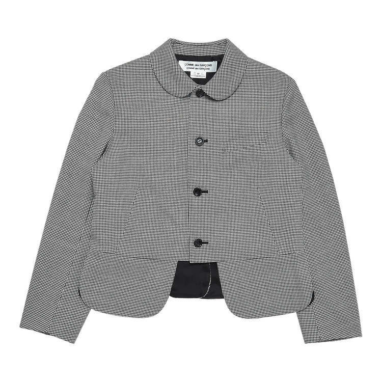 Comme des Garçons Checkered Peter Pan Collar Jacket "Black/Natural"