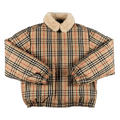Supreme x Burberry Shearling Collar Down Puffer Jacket In Beige
