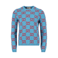 Gucci Soft Wool Monogram Sweater "Azure/Multicolor"