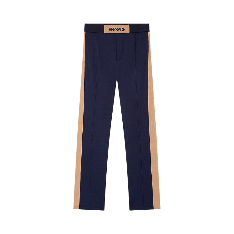 Versace Two Tone Track Pants "Navy/Beige"