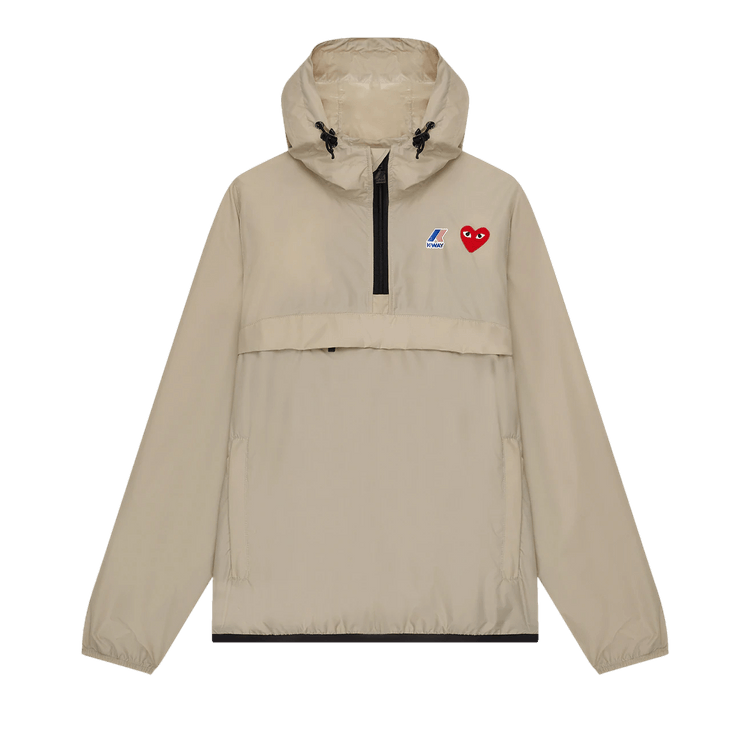 Comme des Garçons PLAY x K-Way Half-Zip Packable Jacket "Beige"