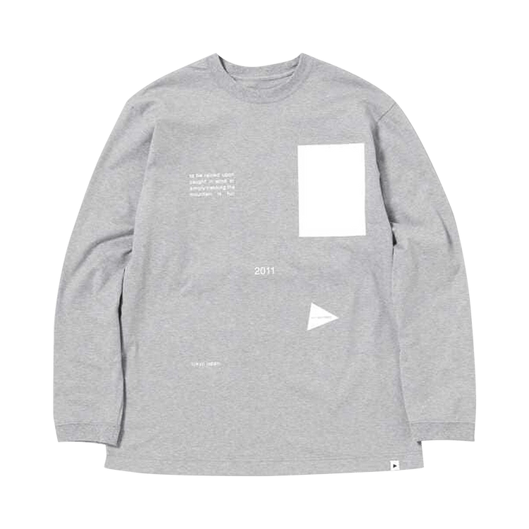 And Wander Composition Long-Sleeve Tee "Grey"