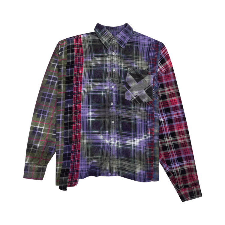 Needles 7 Cuts Wide Flannel Shirt "Tie Dye"