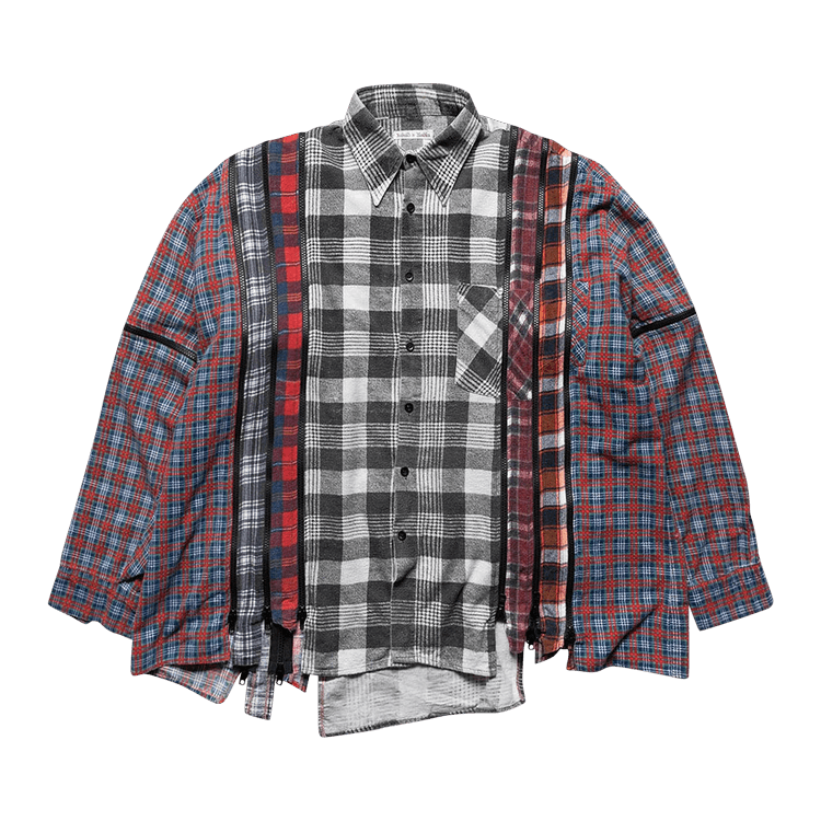 Needles 7 Cuts Zipped Wide Flannel Shirt "Assorted"