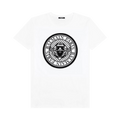 Balmain Coin Flock T-Shirt "Blanc/Noir"