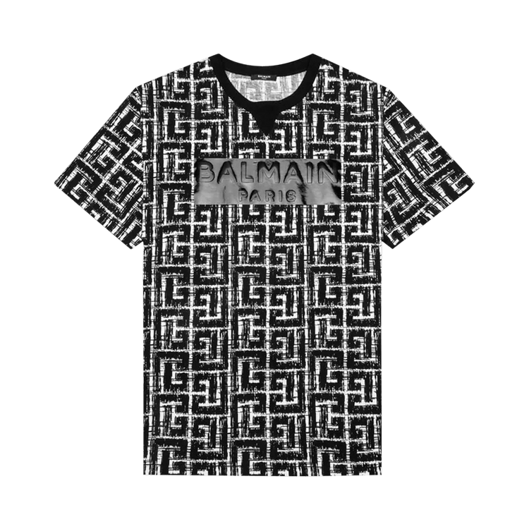 Balmain Tape Monogram T-Shirt "Blanc/Noir"