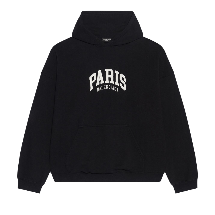 Balenciaga Cities Paris Hoodie Wide Fit "Black"