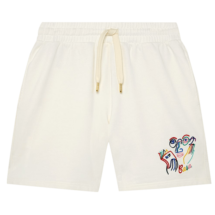 Casablanca Fujita San Embroidered Sweatshort "Off White"