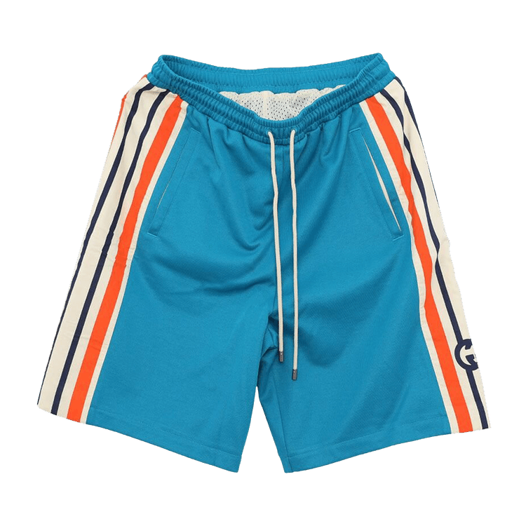Gucci Interlocking G Jersey Shorts "Bright Zircon/Ivory/Orange"