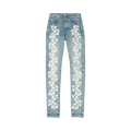 Amiri Hibiscus Stencil Jean "Light Indigo"