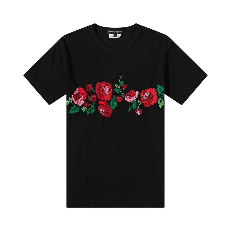 Comme des Garçons Homme Plus Floral Embroidery T-Shirt "Black"