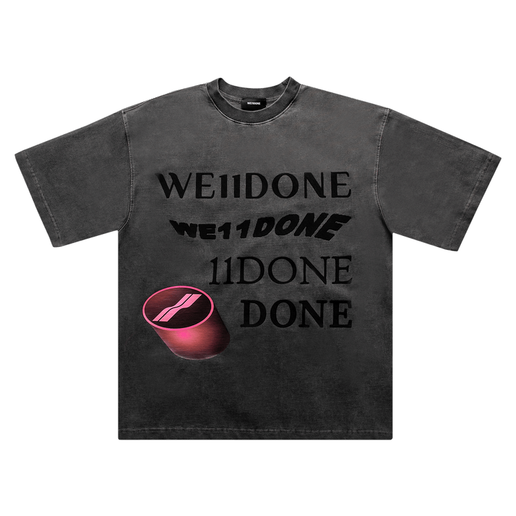 We11done Washed Logo T-Shirt "Charcoal"
