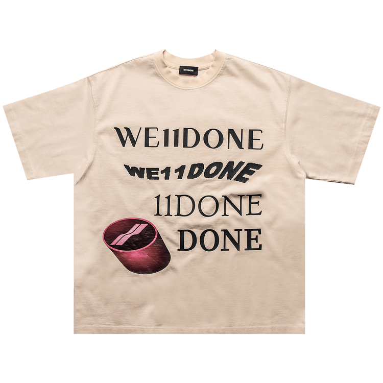 We11done Washed Logo T-Shirt "Ivory"