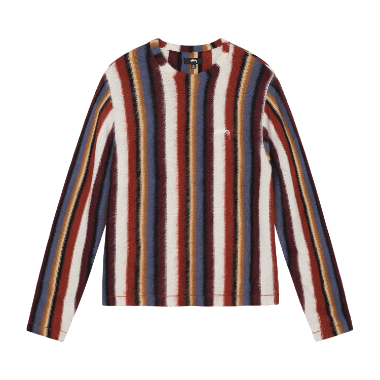 Stussy Vertical Striped Knit Crew "Rust"