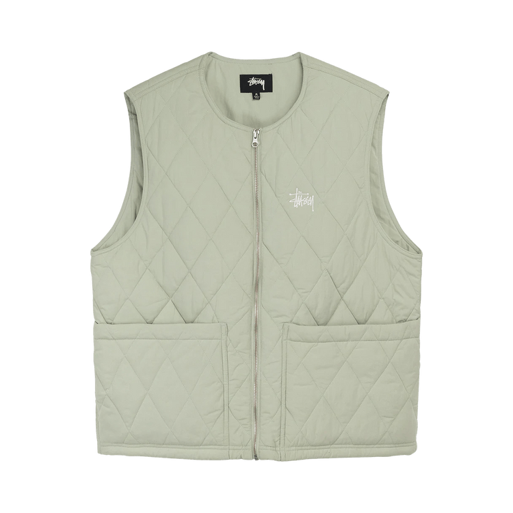 Stussy Diamond Quilted Vest "Sage"